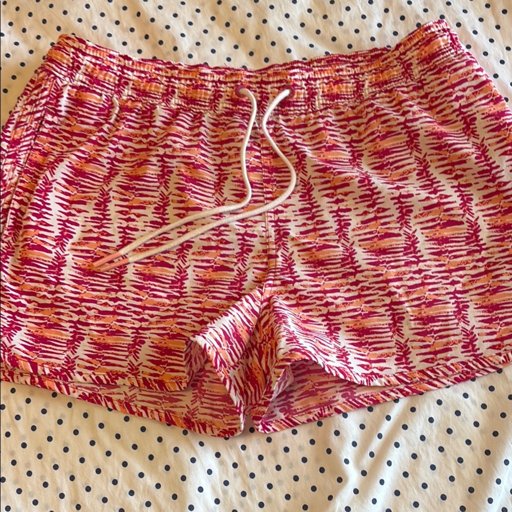 Vibrant Pink and White Patterned Shorts